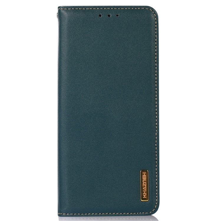 KHAZNEH Phone Case for OnePlus Nord CE 3 Lite 5G / Nord N30 5G Nappa Texture Genuine Cowhide Leather Phone Wallet Cover Stand Shell - Green
