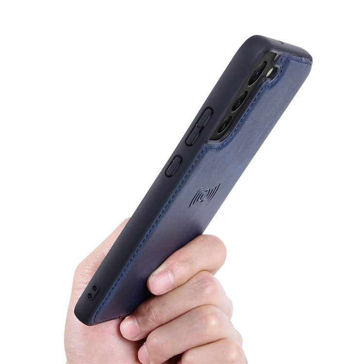 HANMAN Miro2 Series Detachable Wallet Case for Samsung Galaxy S23 PU Leather Removable Inner Magnetic TPU Shell Stand Phone Cover - Blue