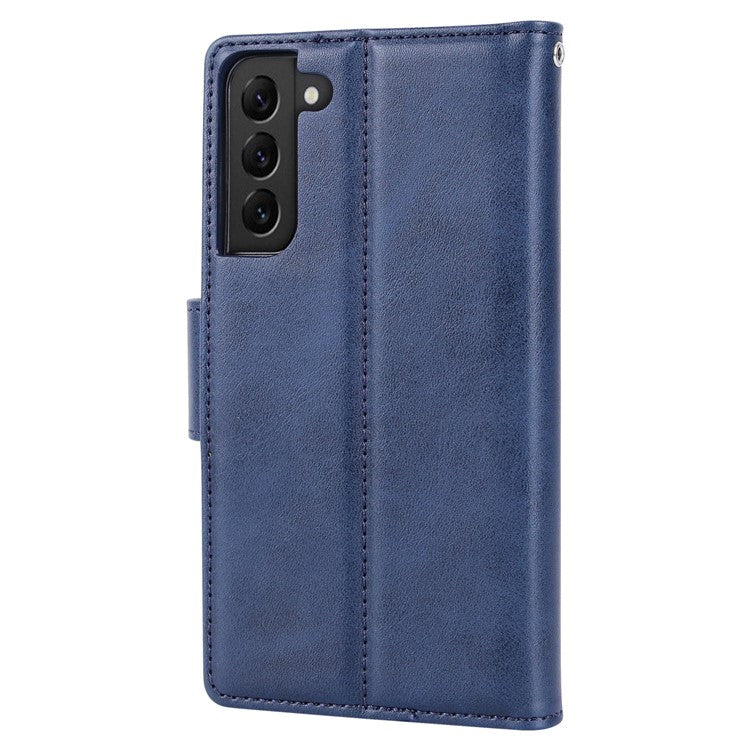 HANMAN Miro2 Series Detachable Wallet Case for Samsung Galaxy S23 PU Leather Removable Inner Magnetic TPU Shell Stand Phone Cover - Blue