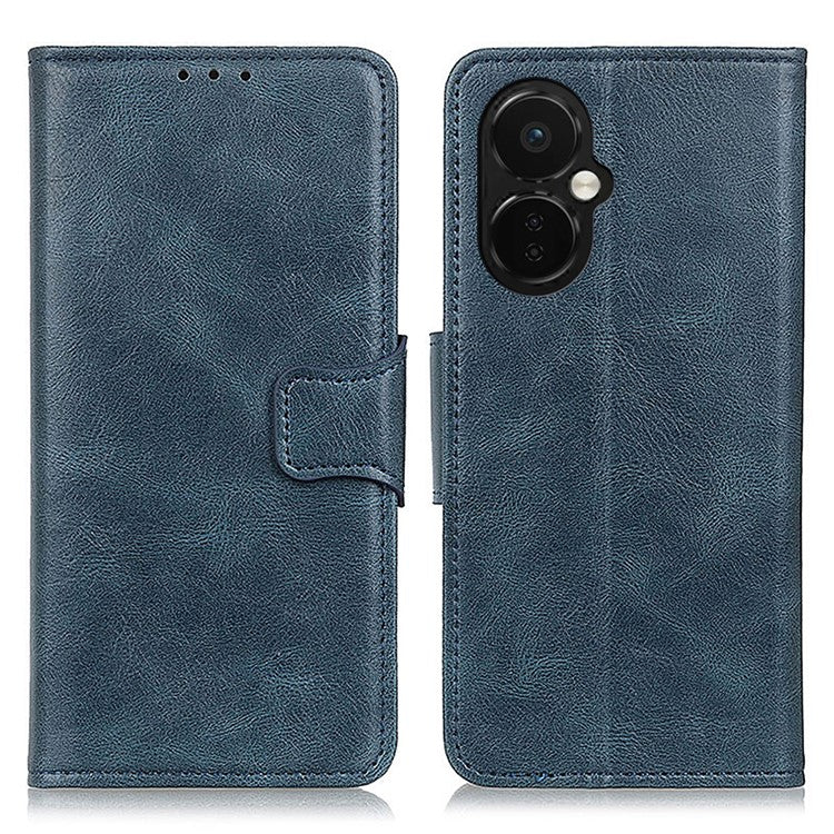 For OnePlus Nord CE 3 Lite 5G / Nord N30 5G PU Leather Phone Case Stand Crazy Horse Texture Wallet Phone Cover - Blue