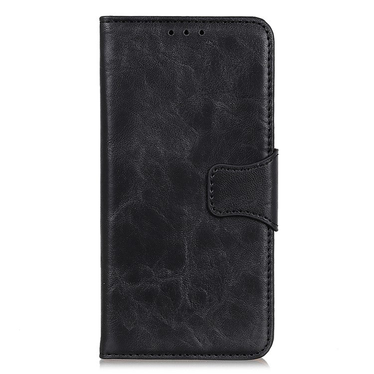 Mobile Phone Case for OnePlus Nord CE 3 Lite 5G / Nord N30 5G Crazy Horse Texture Wallet Stand Split Leather Phone Cover - Black