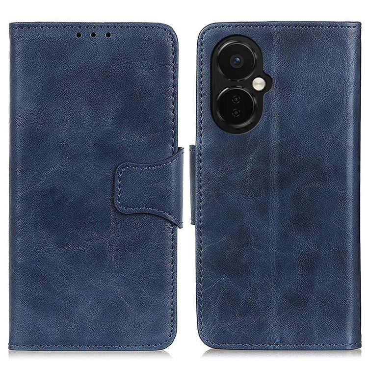 Mobile Phone Case for OnePlus Nord CE 3 Lite 5G / Nord N30 5G Crazy Horse Texture Wallet Stand Split Leather Phone Cover - Blue