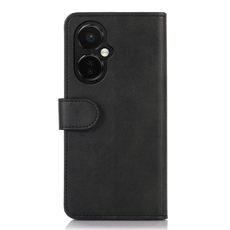 For OnePlus Nord CE 3 Lite 5G / Nord N30 5G Cowhide Texture Phone Stand Case Anti-drop PU Leather Wallet Phone Cover - Black