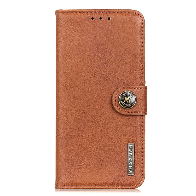 KHAZNEH Protective Phone Case for OnePlus 11 5G , Flip Leather Cowhide Texture Shockproof Phone Cover with Wallet Stand - Brown