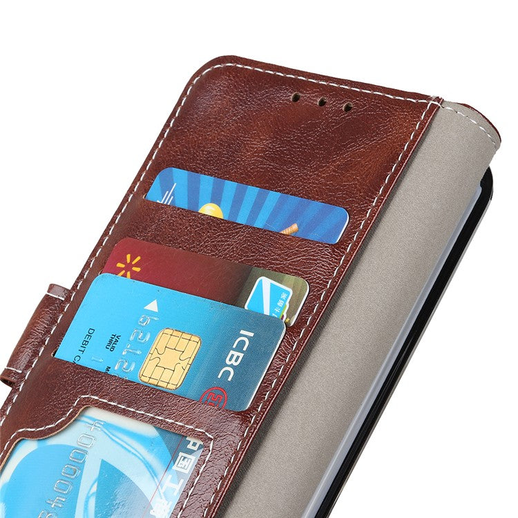 Cell Phone Cover For OnePlus 11 5G , Leather Retro Crazy Horse Texture Anti-scratch Phone Case Stand Wallet - Brown