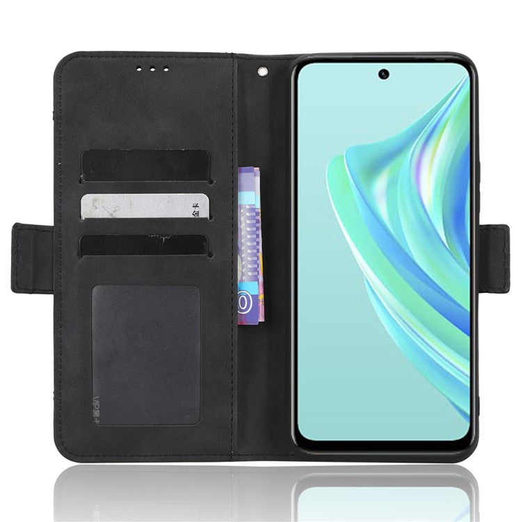 For Infinix Hot 20 Play 4G PU Leather Phone Cover Multiple Card Slots Stand Wallet Protective Phone Case - Black