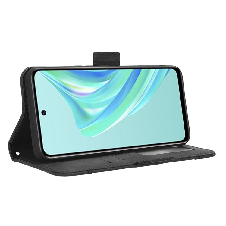 For Infinix Hot 20 Play 4G PU Leather Phone Cover Multiple Card Slots Stand Wallet Protective Phone Case - Black