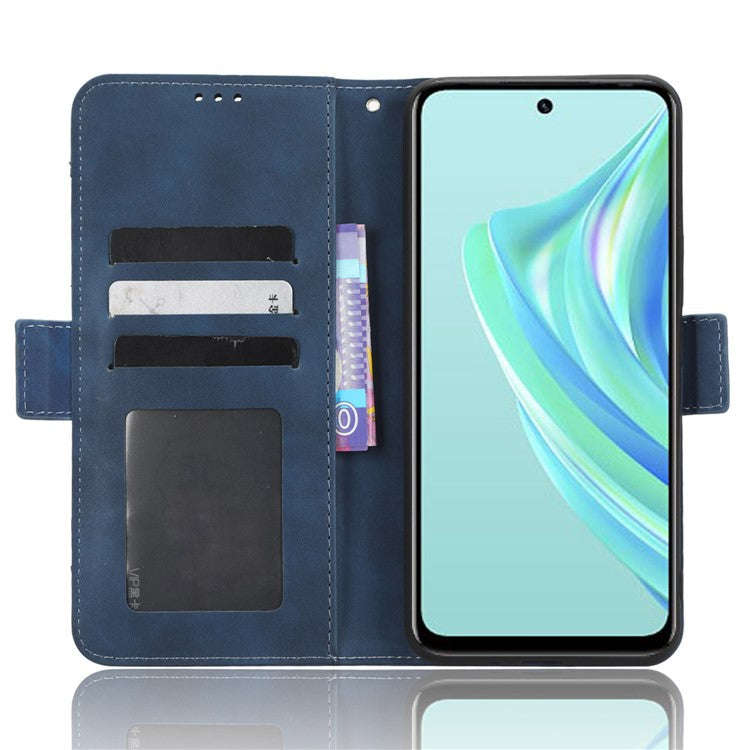 For Infinix Hot 20 Play 4G PU Leather Phone Cover Multiple Card Slots Stand Wallet Protective Phone Case - Blue