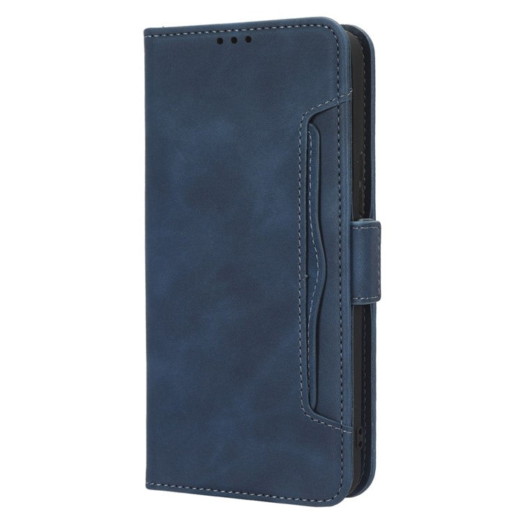 For Infinix Hot 20 Play 4G PU Leather Phone Cover Multiple Card Slots Stand Wallet Protective Phone Case - Blue