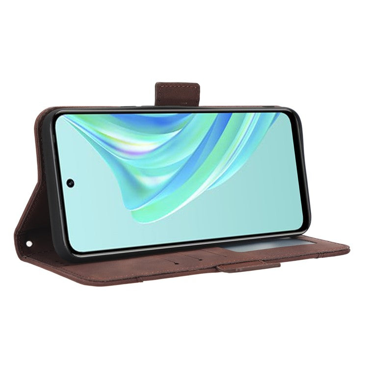 For Infinix Hot 20 Play 4G PU Leather Phone Cover Multiple Card Slots Stand Wallet Protective Phone Case - Brown