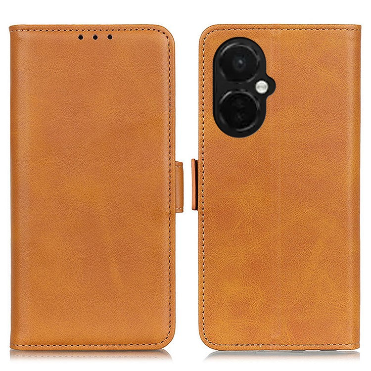 For OnePlus Nord CE 3 Lite 5G / Nord N30 5G Wallet Phone Stand Case Cowhide Texture PU Leather Phone Cover - Yellow