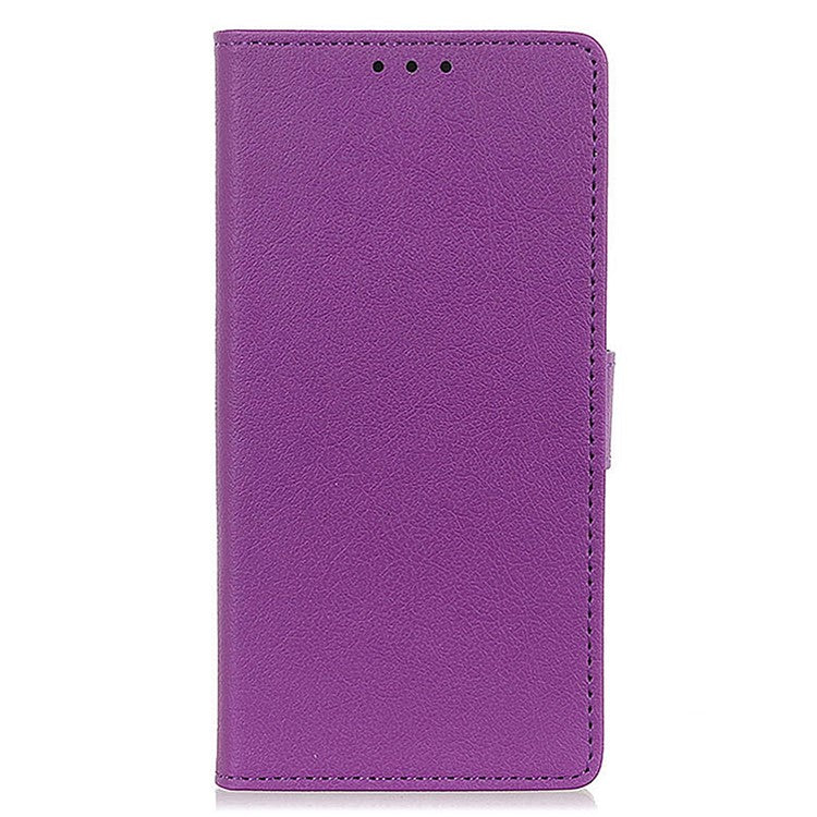 For OnePlus Nord CE 3 Lite 5G / Nord N30 5G Anti-scratch Wallet Cover Fine Textured Leather Cell Phone Stand Case - Purple
