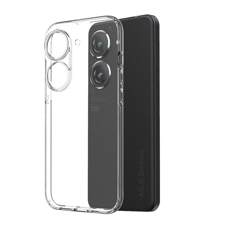 NORTHJO For Asus Zenfone 9 5G Phone Case TPU Cover + HD Clear Tempered Glass Screen Protector - Transparent
