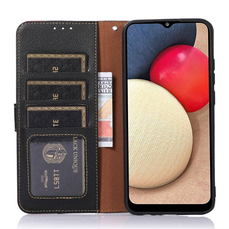 KHAZNEH For Honor X9a 5G/X40 5G/Magic5 Lite 5G RFID Blocking Stand Wallet Cover Anti-Scratch Litchi Texture Leather Phone Case - Black