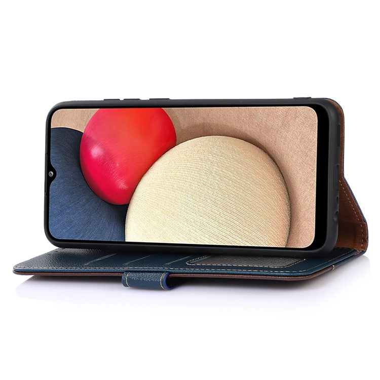 KHAZNEH For Honor X9a 5G/X40 5G/Magic5 Lite 5G RFID Blocking Stand Wallet Cover Anti-Scratch Litchi Texture Leather Phone Case - Blue