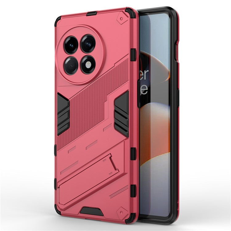 Anti-fall Phone Case for OnePlus Ace 2 5G / 11R 5G , Soft TPU Hard PC Mobile Phone Cover Kickstand - Rose