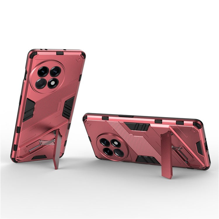 Anti-fall Phone Case for OnePlus Ace 2 5G / 11R 5G , Soft TPU Hard PC Mobile Phone Cover Kickstand - Rose