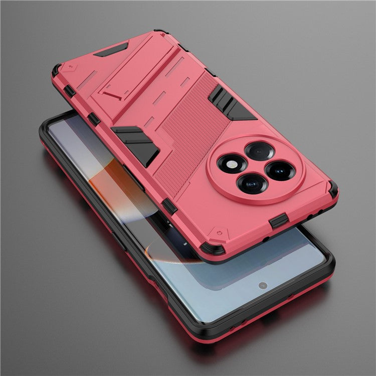 Anti-fall Phone Case for OnePlus Ace 2 5G / 11R 5G , Soft TPU Hard PC Mobile Phone Cover Kickstand - Rose