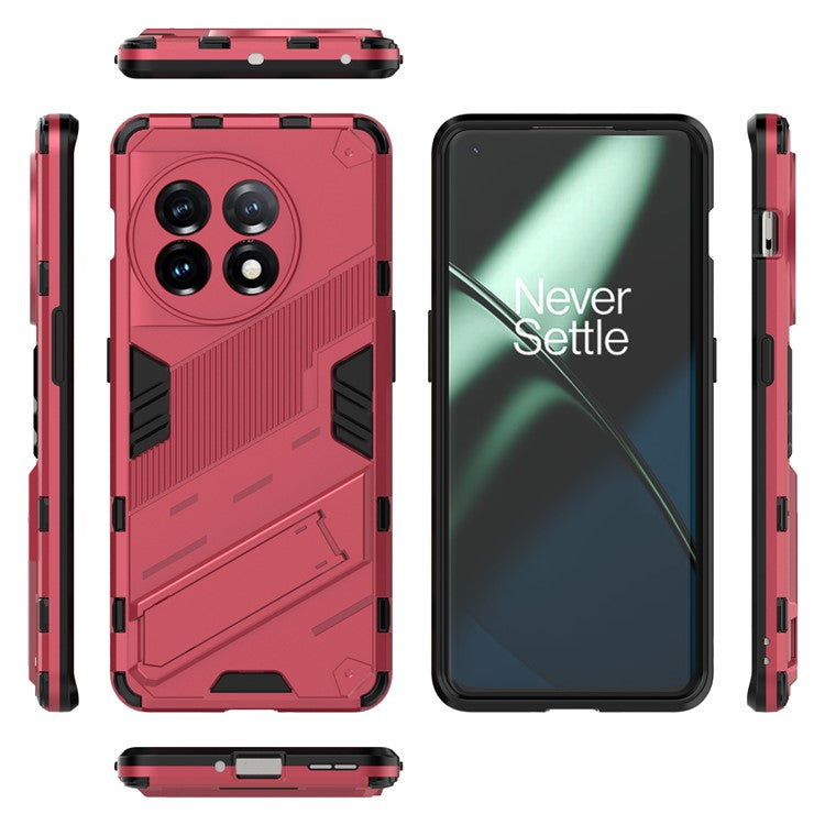 Phone Case for OnePlus 11 5G Kickstand TPU + PC Protective Cell Phone Cover - Rose