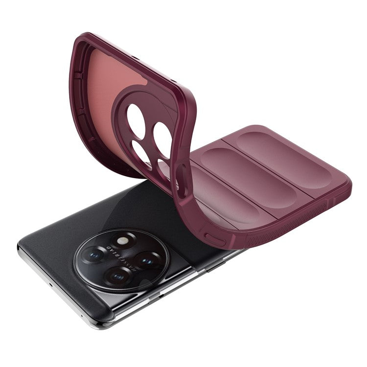 For OnePlus 11 5G Anti-scratch TPU Phone Case Rugged Back Protective Cell Phone Cover - Wine Red