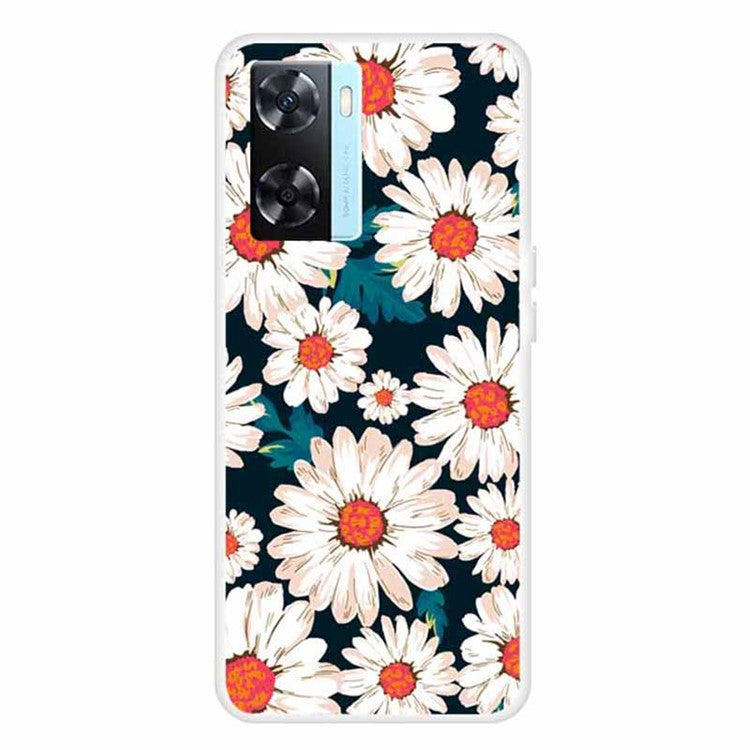 Phone TPU Case for Oppo A57s 4G / A77 4G / A57 4G Pattern Printing Anti-scratch Mobile Phone Cover - Daisy