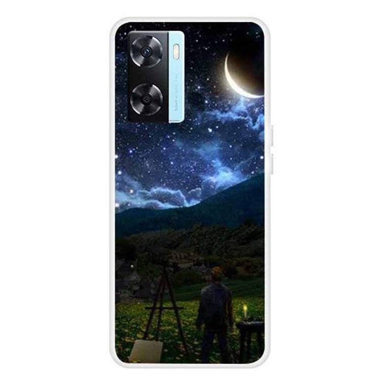 Phone TPU Case for Oppo A57s 4G / A77 4G / A57 4G Pattern Printing Anti-scratch Mobile Phone Cover - Night Sky
