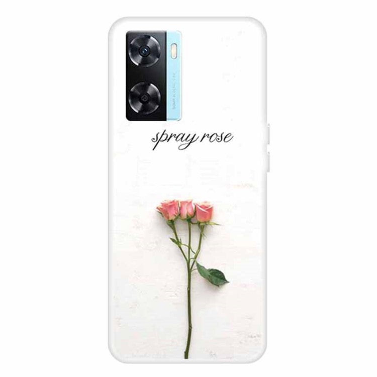 Phone TPU Case for Oppo A57s 4G / A77 4G / A57 4G Pattern Printing Anti-scratch Mobile Phone Cover - Three Flowers