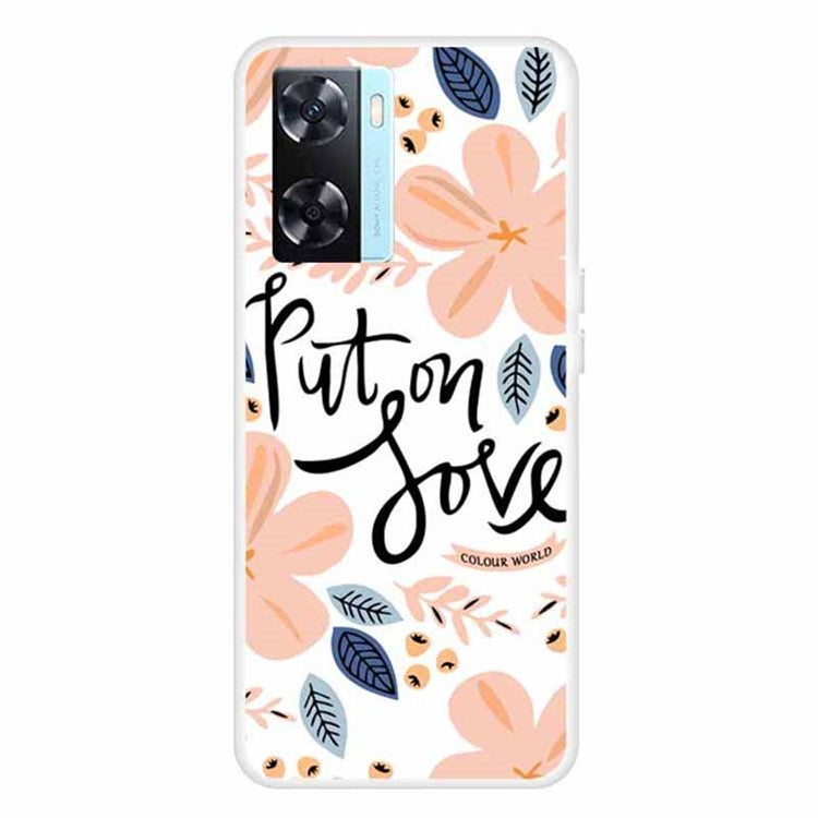 Phone TPU Case for Oppo A57s 4G / A77 4G / A57 4G Pattern Printing Anti-scratch Mobile Phone Cover - Put on Love
