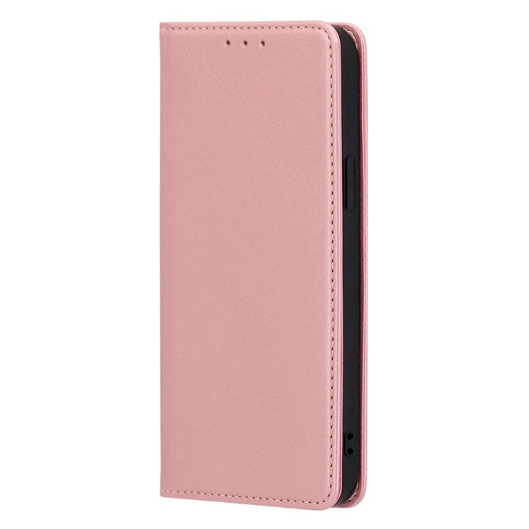 For OnePlus 11 5G Calf Texture Protective Phone Case Wallet Stand PU Leather Anti-drop Cell Phone Cover - Rose Gold