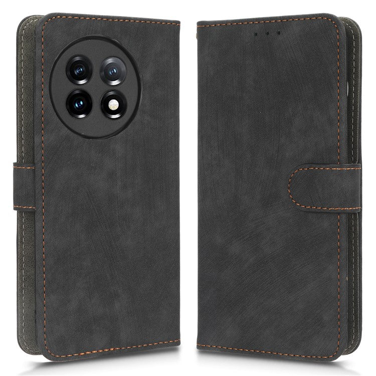 PU Leather Phone Case For OnePlus 11 5G Wallet Stand Protective Flip Phone Cover with RFID Blocking Protection - Black