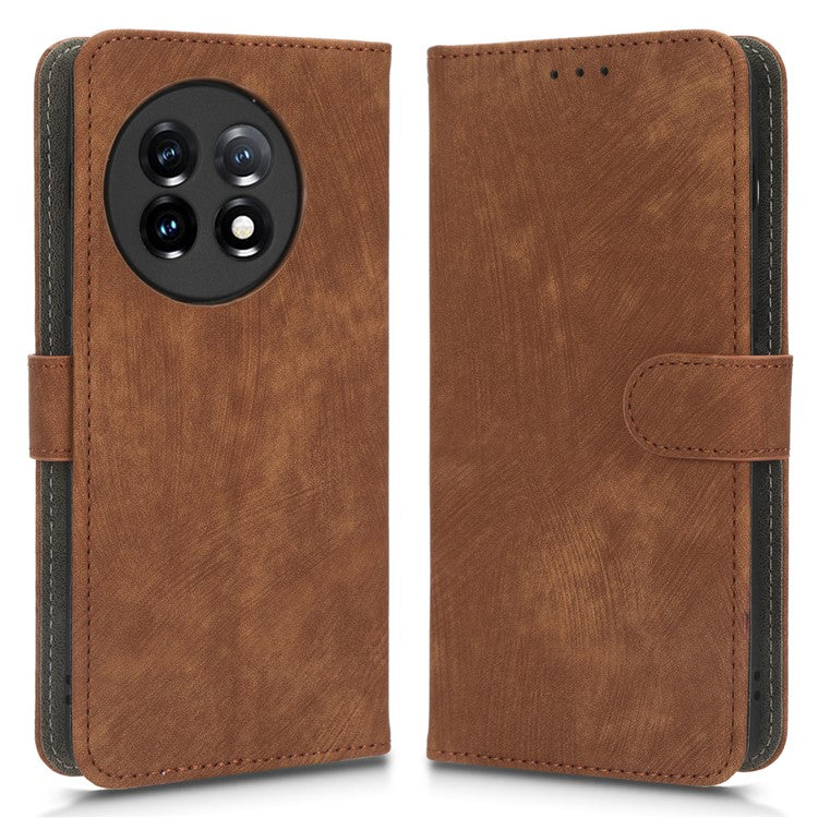 PU Leather Phone Case For OnePlus 11 5G Wallet Stand Protective Flip Phone Cover with RFID Blocking Protection - Brown
