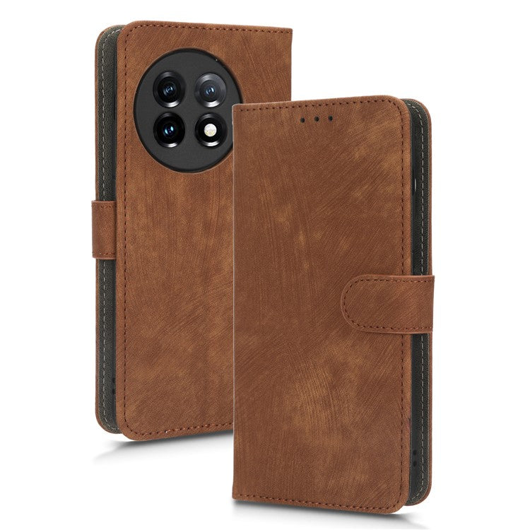 PU Leather Phone Case For OnePlus 11 5G Wallet Stand Protective Flip Phone Cover with RFID Blocking Protection - Brown