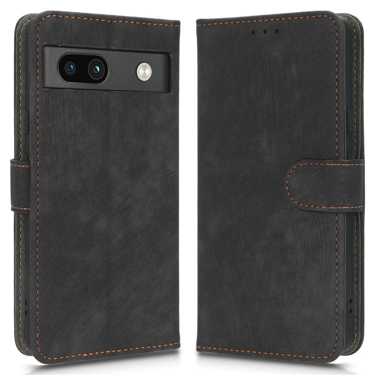 For Google Pixel 7a PU Leather Flip Folio Case Wallet RFID Blocking Protection Stand Phone Cover - Black