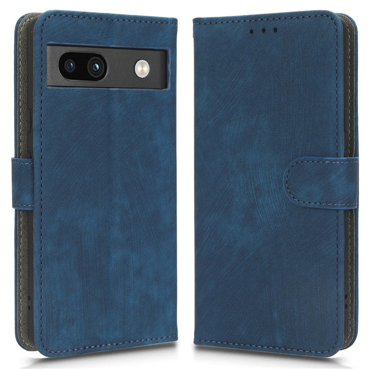 For Google Pixel 7a PU Leather Flip Folio Case Wallet RFID Blocking Protection Stand Phone Cover - Blue