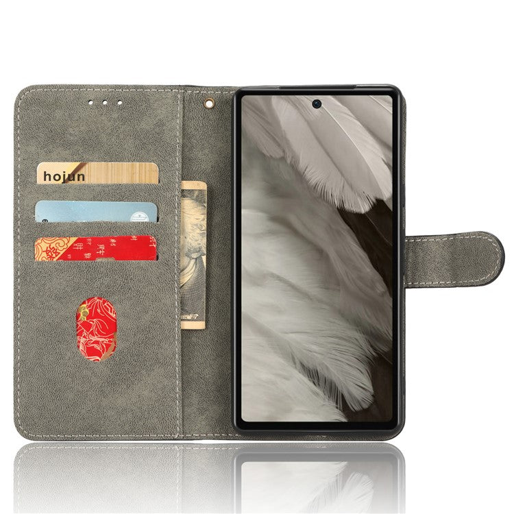 For Google Pixel 7a PU Leather Flip Folio Case Wallet RFID Blocking Protection Stand Phone Cover - Blue