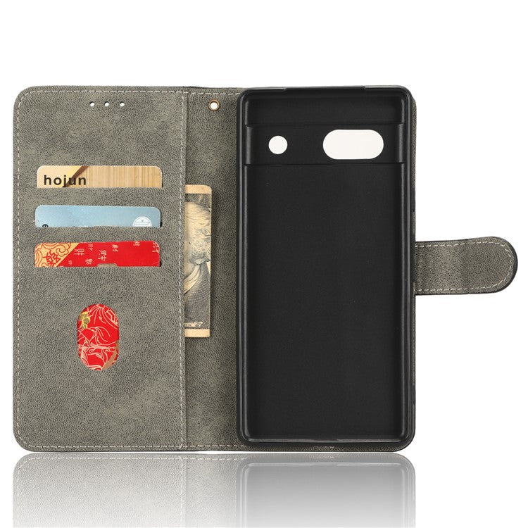 For Google Pixel 7a PU Leather Flip Folio Case Wallet RFID Blocking Protection Stand Phone Cover - Blue