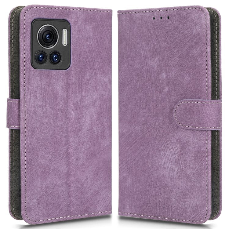 For Motorola Edge 30 Ultra 5G / Edge X30 Pro RFID Blocking Phone Case Stand PU Leather Phone Wallet Cover - Purple