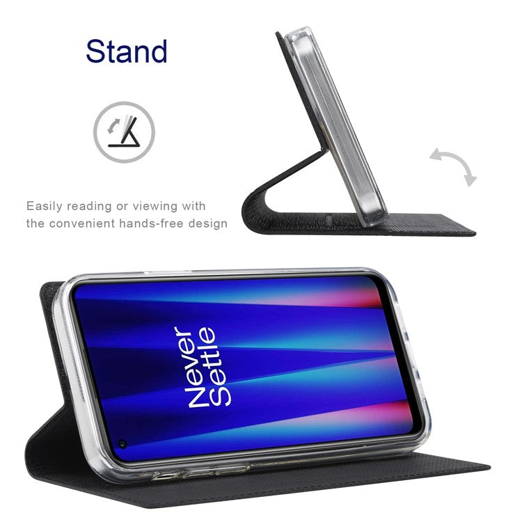 VILI DMX Series for OnePlus 11 5G PU Leather Phone Case Card Slots Mobile Phone Stand Cover - Black