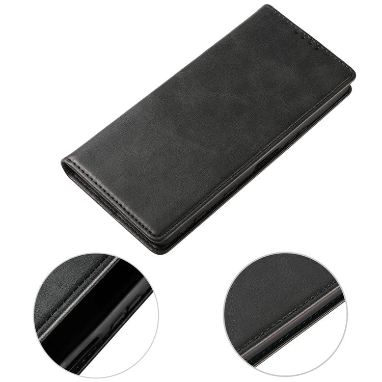 PU Leather Phone Case For Sony Xperia 5 II , Business Style Flip Wallet Stand Shockproof Mobile Phone Cover - Black
