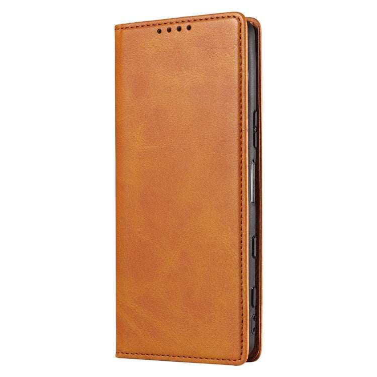 PU Leather Phone Case For Sony Xperia 5 II , Business Style Flip Wallet Stand Shockproof Mobile Phone Cover - Khaki