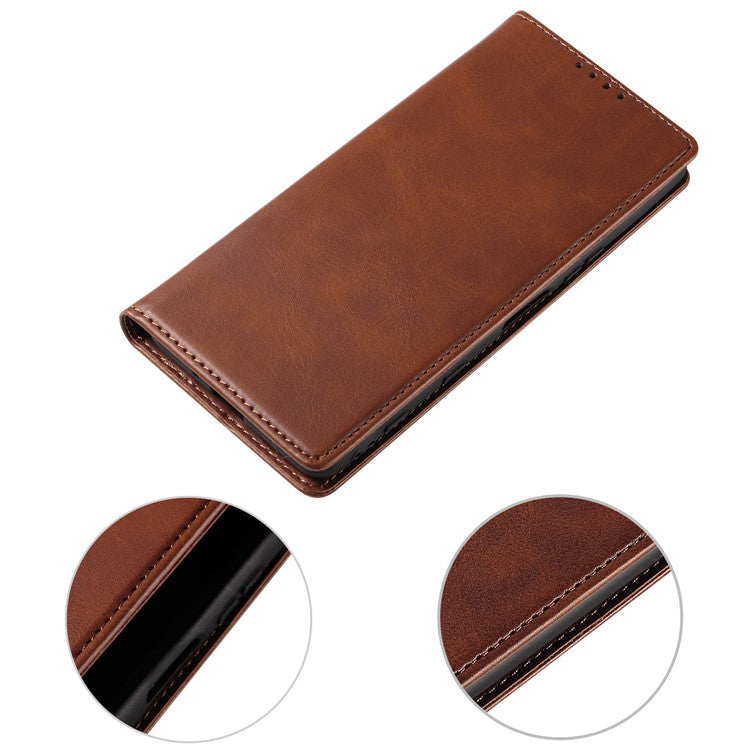 PU Leather Phone Case For Sony Xperia 5 II , Business Style Flip Wallet Stand Shockproof Mobile Phone Cover - Brown
