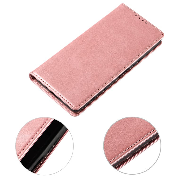 PU Leather Phone Case For Sony Xperia 5 II , Business Style Flip Wallet Stand Shockproof Mobile Phone Cover - Rose Gold