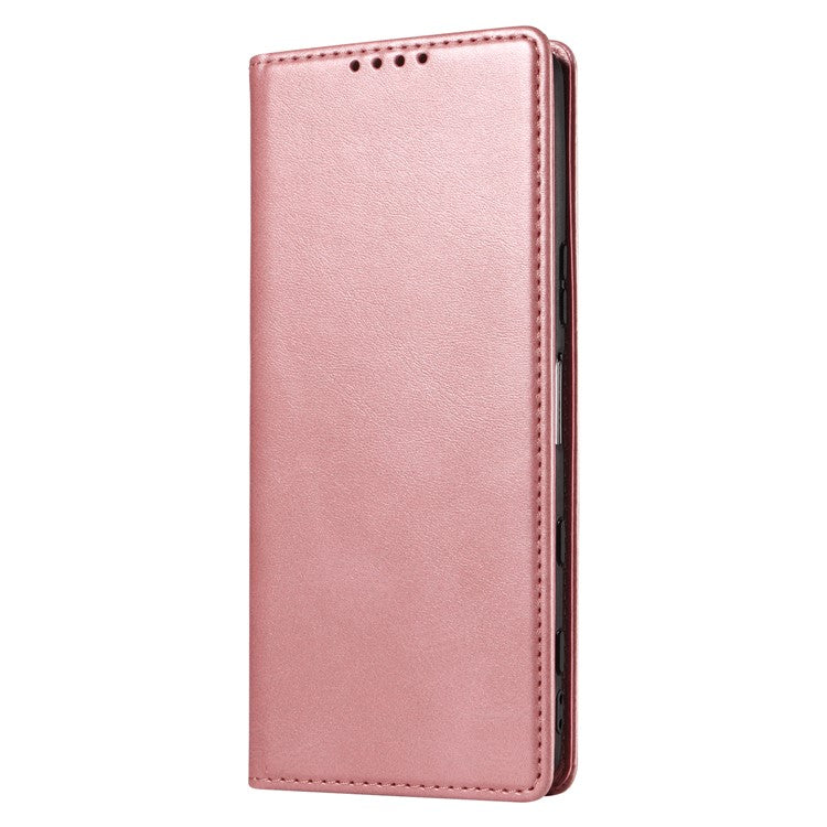 PU Leather Phone Case For Sony Xperia 5 II , Business Style Flip Wallet Stand Shockproof Mobile Phone Cover - Rose Gold