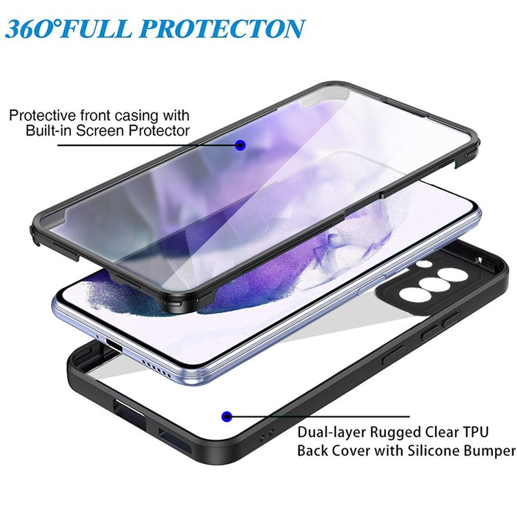 For Samsung Galaxy S23 Acrylic+TPU Clear Phone Case Camera Lens Protection Phone Cover with PET Screen Film - Purple