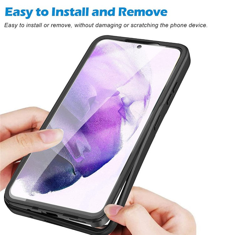 For Samsung Galaxy S23 Acrylic+TPU Clear Phone Case Camera Lens Protection Phone Cover with PET Screen Film - Purple