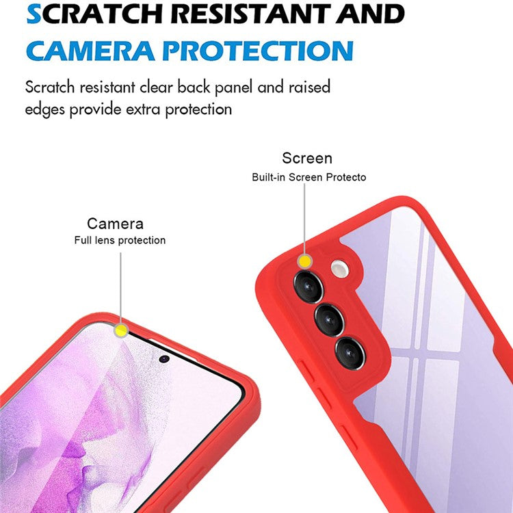 For Samsung Galaxy S23 Acrylic+TPU Clear Phone Case Camera Lens Protection Phone Cover with PET Screen Film - Purple