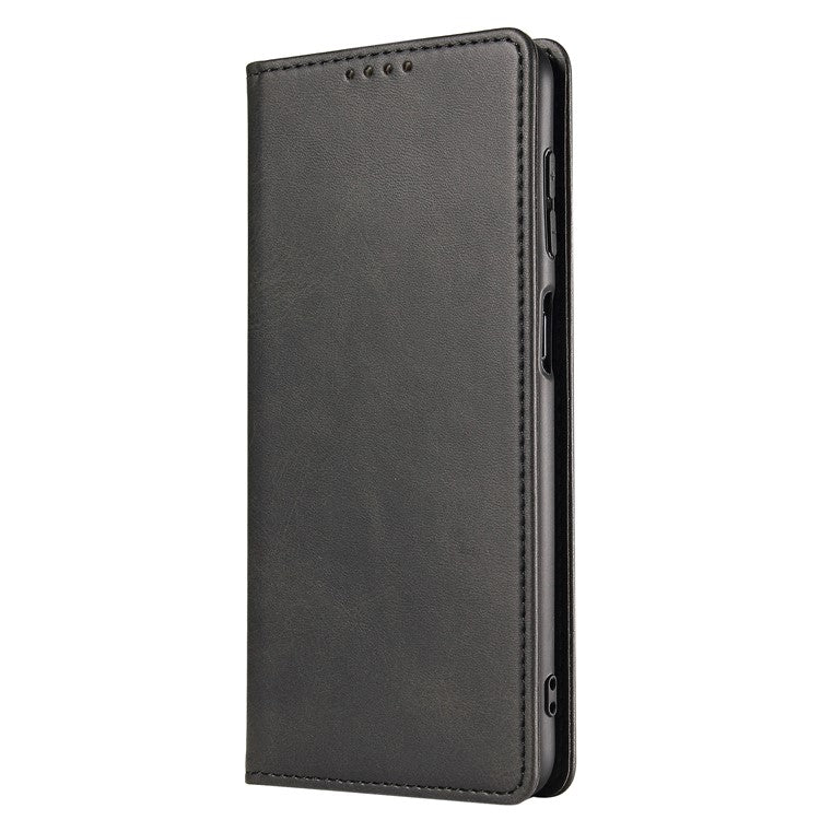 For Google Pixel 7 5G Drop-proof Leather Phone Case Wallet Stand Calf Texture Magnetic Mobile Phone Cover - Black