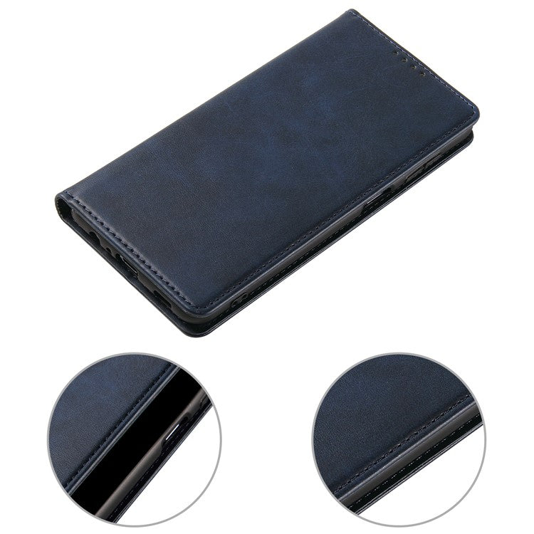 For Google Pixel 7 5G Drop-proof Leather Phone Case Wallet Stand Calf Texture Magnetic Mobile Phone Cover - Blue