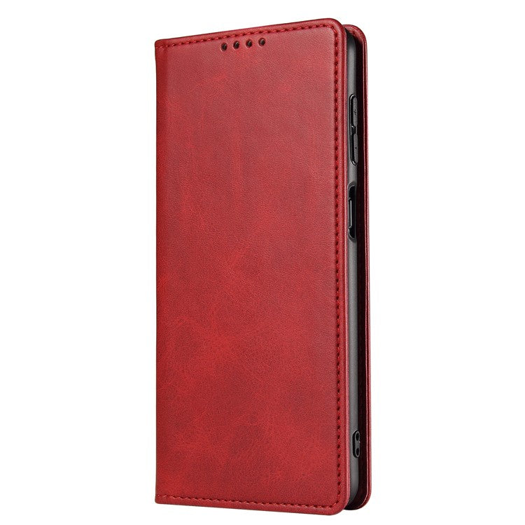 For Google Pixel 7 5G Drop-proof Leather Phone Case Wallet Stand Calf Texture Magnetic Mobile Phone Cover - Red