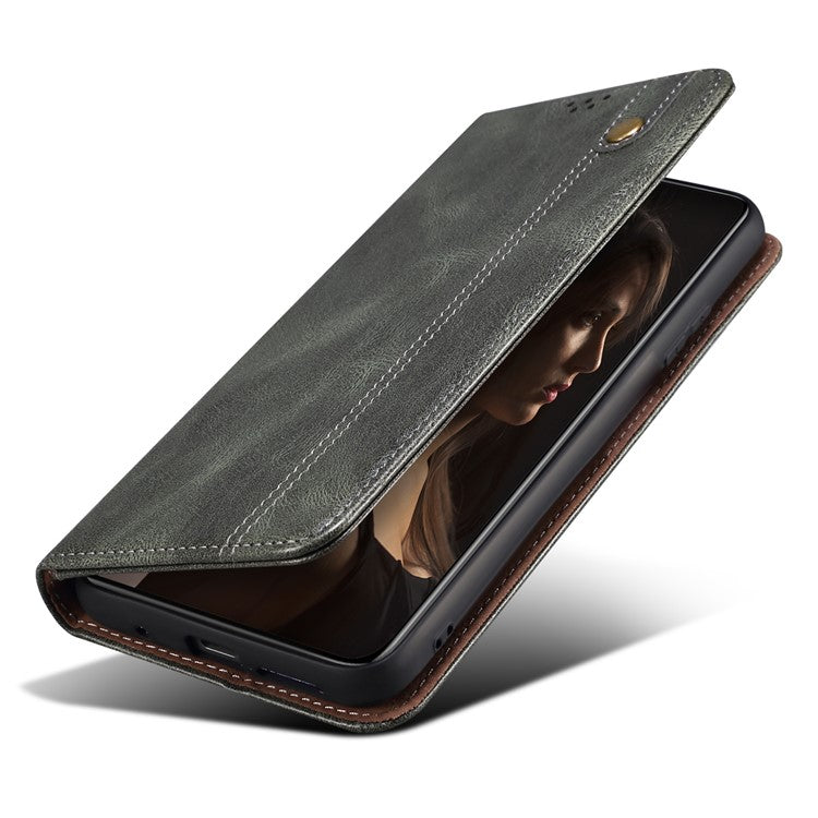 Stand Phone Case for Oppo A1 Pro 5G / Reno8 T 5G Waxy Crazy Horse Texture Leather Wallet Phone Cover - Green